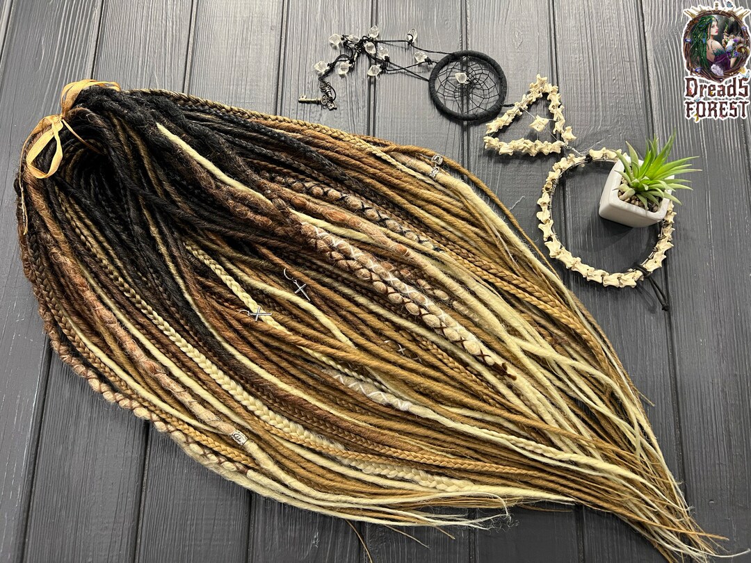 long black blonde brown ombre synthetic dreadlocks Amazon.com : Dsoar Dreadlocks Extensions 24 Inch Ombre  main image 2