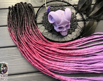 Ombre Synthetic Dreads, Black to Violet (Double Ended, Long Extensions)