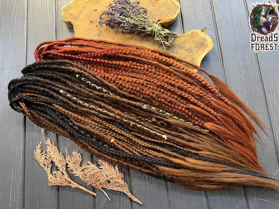Boho Synthetic Dreads Ombre Black to Ginger (55-60cm, Double  display picture 2