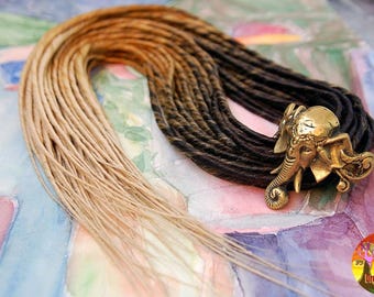 Ombre Synthetic Double Ended Dreads - Black to Blonde Extensions