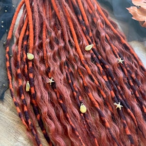 Dreadlock Hair Extensions: Curly Tie-Dye Ombre (Wool and Synthetic)