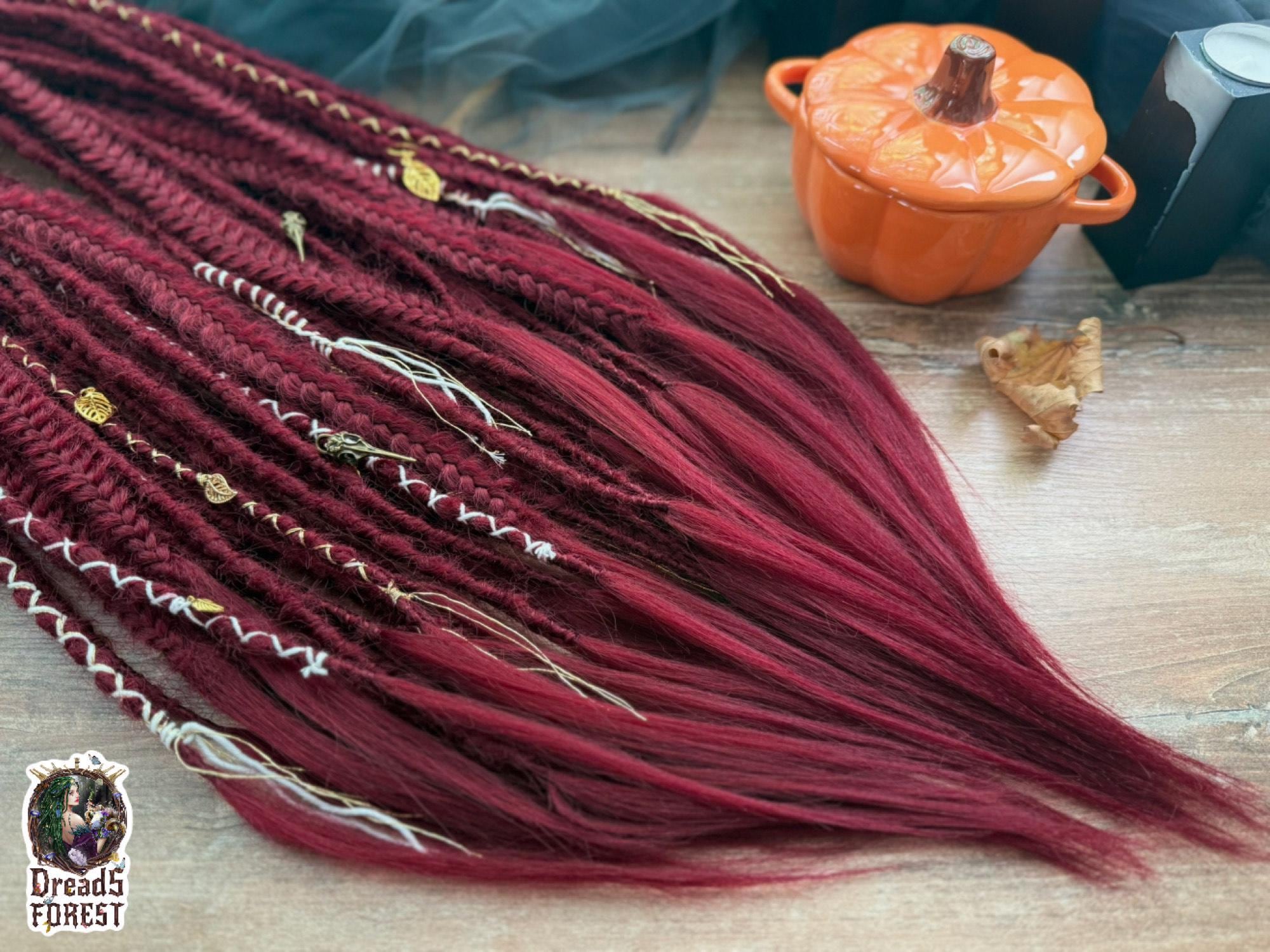 Prima R Dread Meroon Color Burgundy, Maroon, Dark Cherry Dreadlocks: Braided Fishtail Hair ...