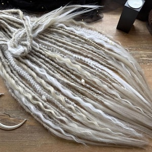 Synthetic Hair Set: Ash Blonde, White Dreads & Boho Curls - Vegan