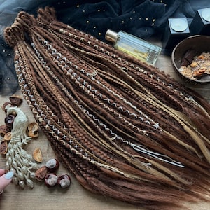 Handmade Blend Brown Synthetic Dreadlocks: Fishtail Braids