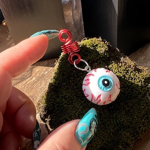 Bloody eyeball Halloween dreadlock beads handmade unique gift dreadlocks jewelry evil eye beads for dread locs hair jewelry beads for dreads