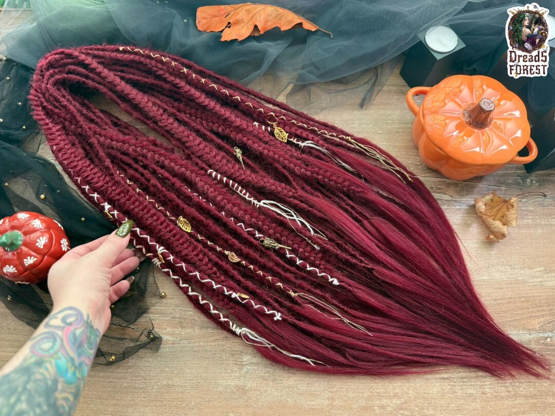 Prima R Dread Meroon Color Burgundy, Maroon, Dark Cherry Dreadlocks: Braided Fishtail Hair ...