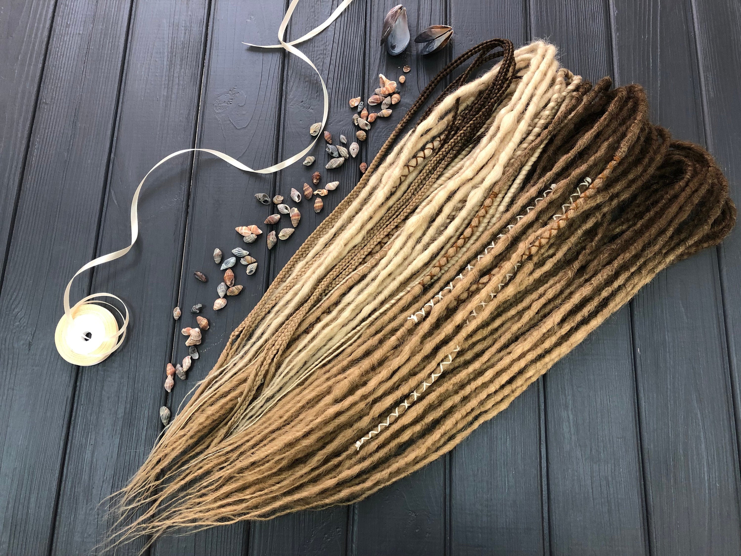 Ombre Synthetic Dreads: Light Brown to Blonde Hair Extensions