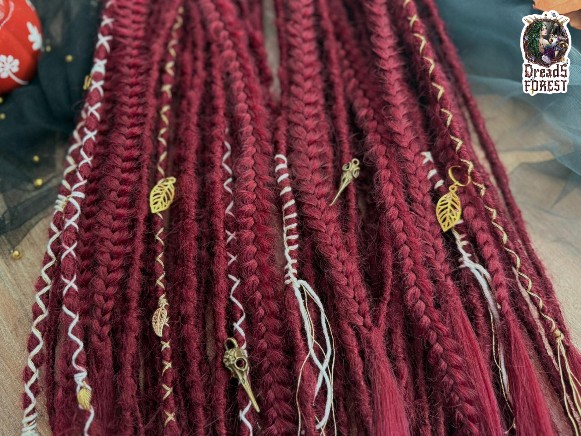 Prima R Dread Meroon Color Burgundy, Maroon, Dark Cherry Dreadlocks: Braided Fishtail Hair ...