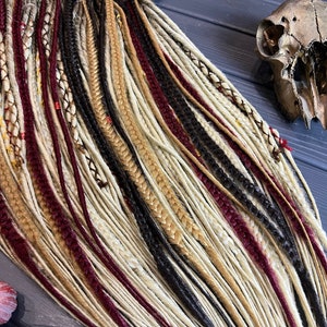 Ombre Brown to Blonde Synthetic Double Ended Dreads: Boho Viking Braids
