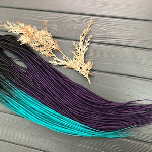 Black to Mint Ombre Synthetic Double Ended Dreads