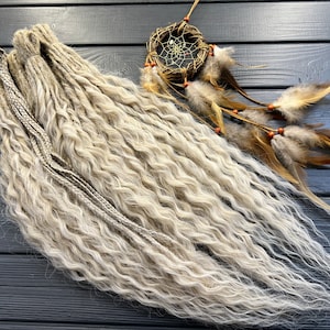 Dread curls aspect naturel synthétique double extrémité ombre boucles blond, blond platine Afro-curls Ariel T16/56C extensions de cheveux dreadlocks boho