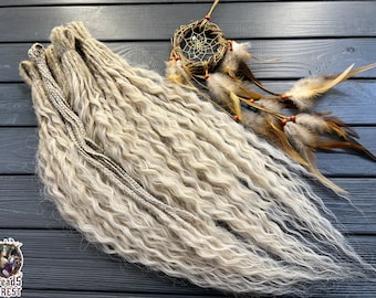 Dread curls natural look synthetic double ended ombre curls blond, platinum blond Afro-curls Ariel T16/56C hair extensions dreadlocks boho
