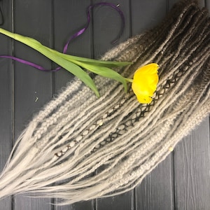 Ombre Synthetic Dreadlocks: Dark Brown to Light Grey Hair Extensions