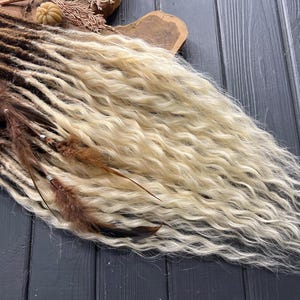 Dreadlocks with transition to curls curly dreadlocks medium brown to blond 613 ombre handmade blend hair extensions dreadlocks boho