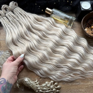 Ombre Blonde Synthetic Dreadlock Extensions: Wavy Boho Curls