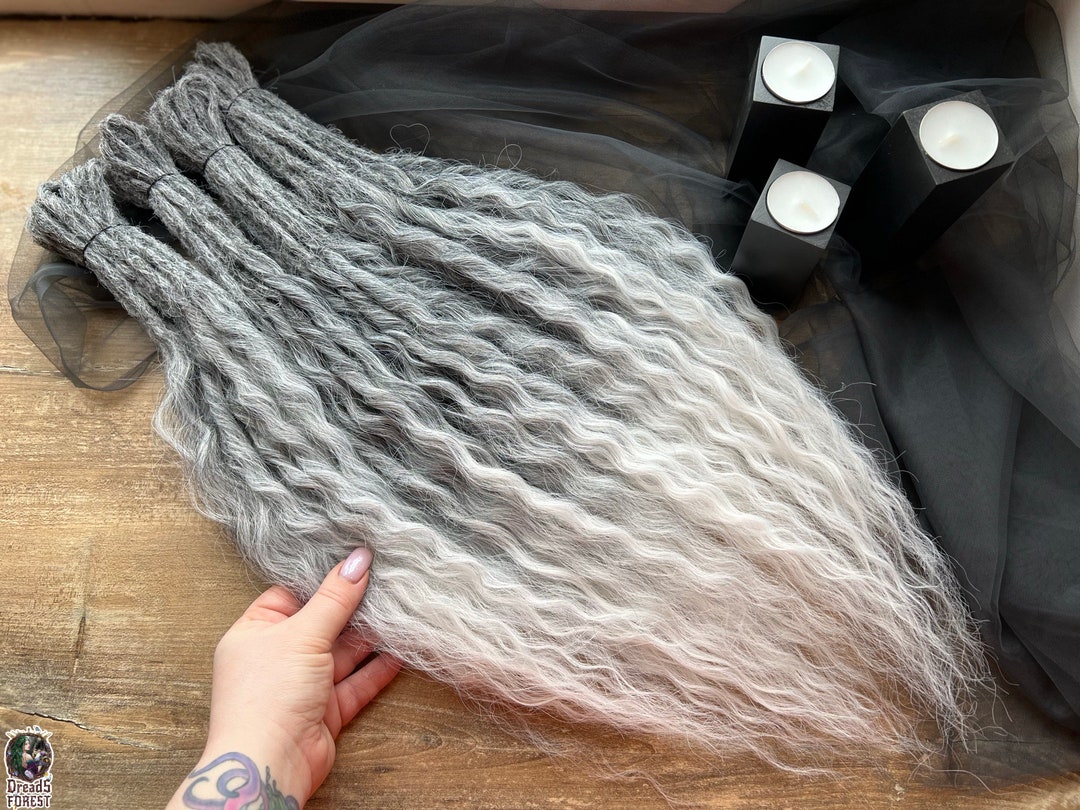 Dread Curls Natural Look Synthetic Curls Т1В-RWHITE5 Gray Ombre, Pepper ...
