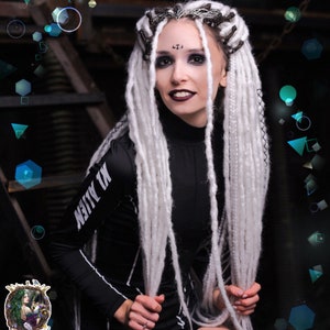 White Synthetic Dreadlocks Hair Extensions: Boho Braided Dreads