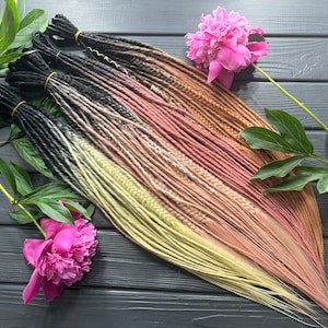 Ombre Synthetic Dreads: Twisted Fishtail Braids, Boho Style