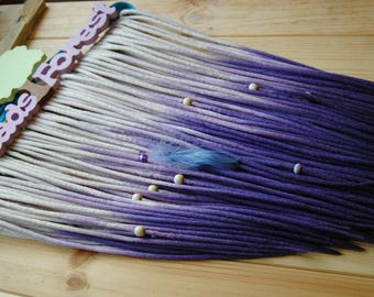 Wool dreads full set DE dreadlocks extensions double ended blonde purple ombre