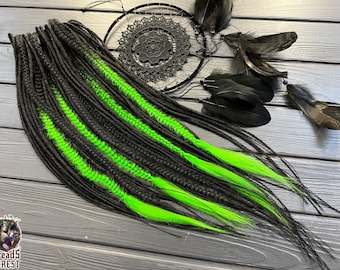 Dreadlock Extensions: Black and Green Ombre - Twisted  display picture 2