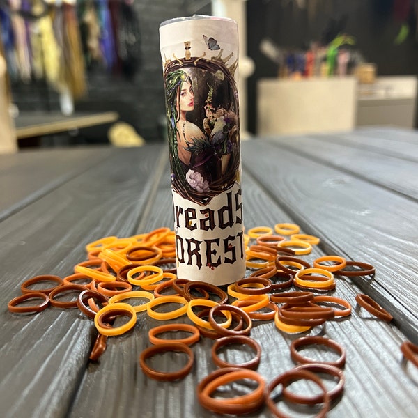 RUBBEREN BANDEN voor Dreads dreadlocks bruin, lichtbruin, crème elastische banden, Dreadlock installatie