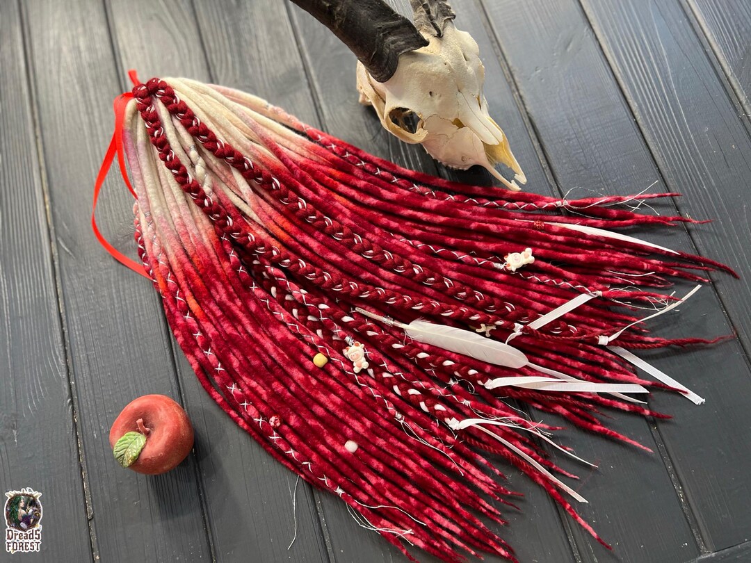 Ombre Wool Dreadlocks: Tie-dye Braids With Beads & Ribbons - Etsy