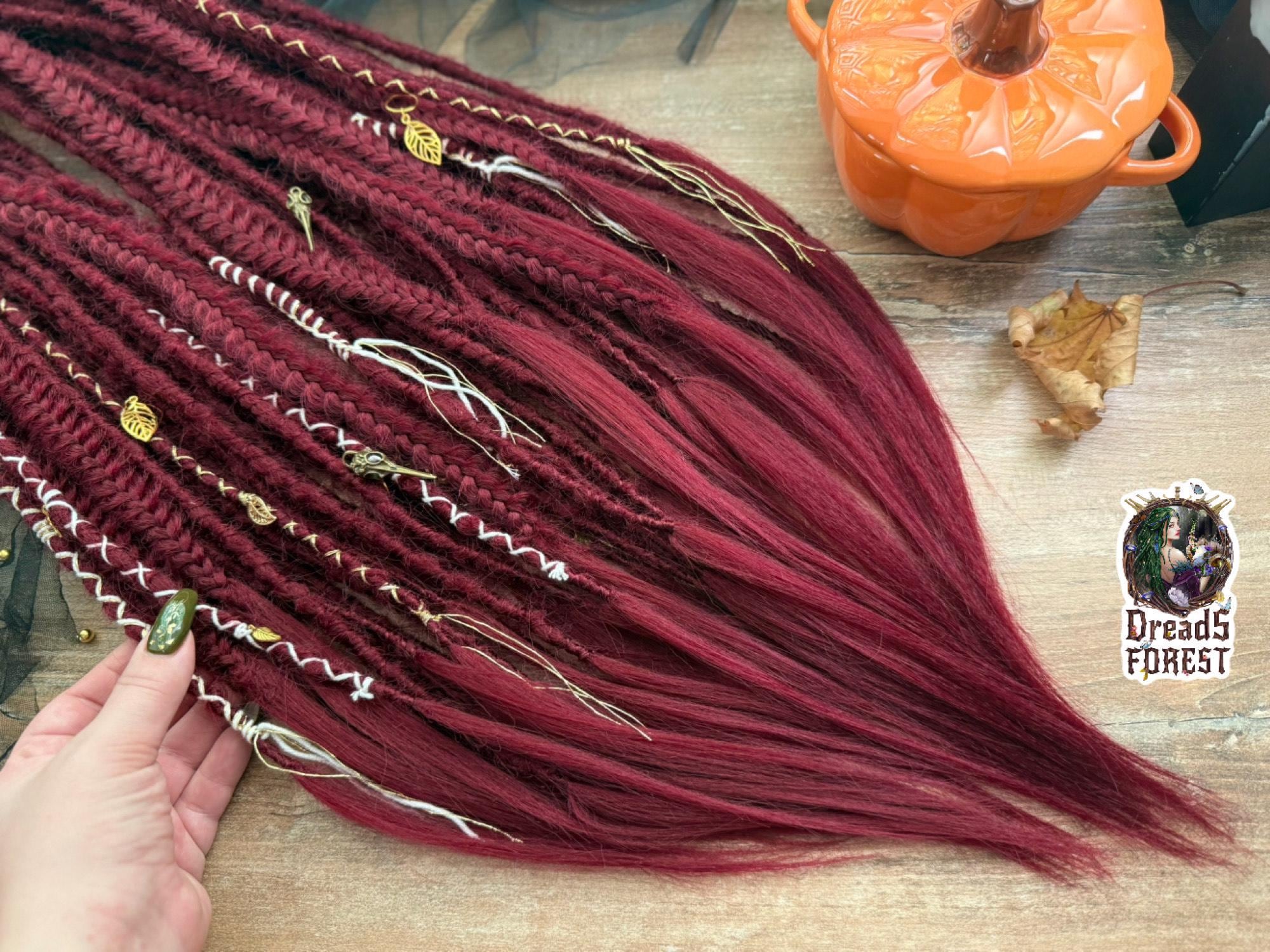 Prima R Dread Meroon Color Burgundy, Maroon, Dark Cherry Dreadlocks: Braided Fishtail Hair ...