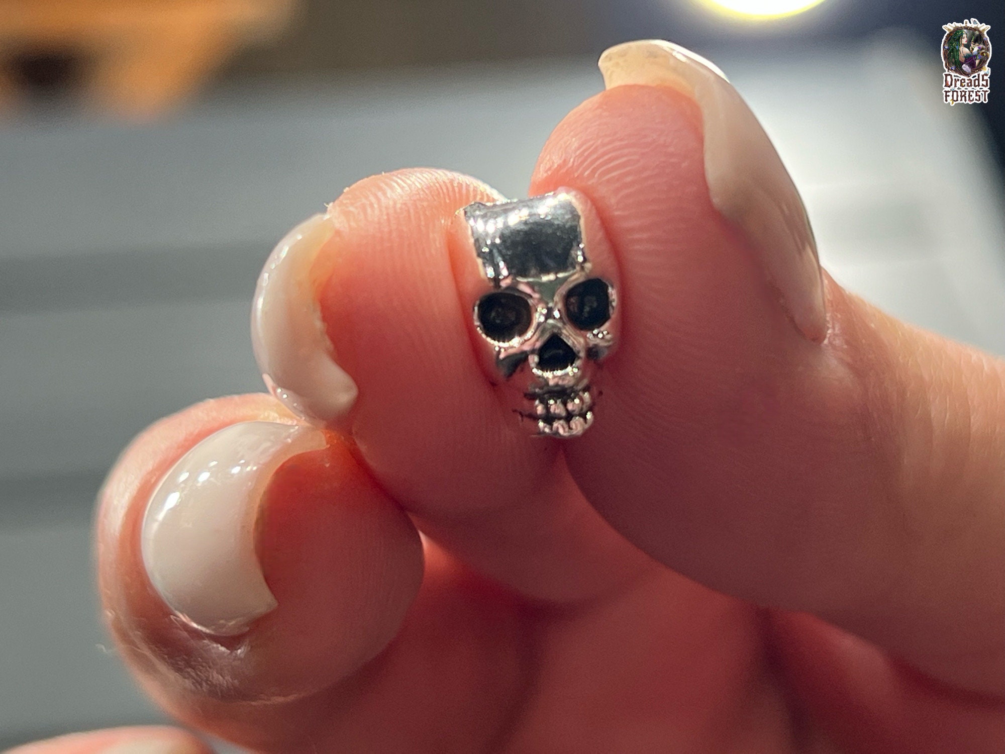 スカルドレッドロックビーズ：シルバーバイキングブレイドアクセサリー
