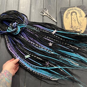 Ombre Synthetic Dreads: Twisted Ink Blue, Purple, & Light Blue