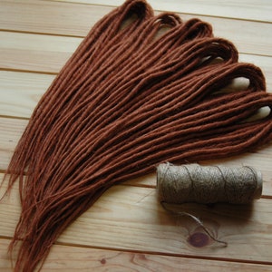 10 DE - 70 DE synthetic double ended natural red auburn dreads