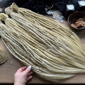 Blonde Mix Dreadlock Extensions: Creamy Buttery DE SE Braids