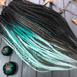 Bosgroene ombre-dreadlocks: synthetische kanekalon-haarextensies