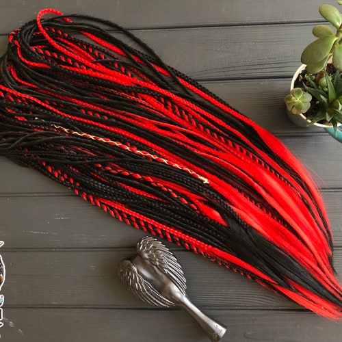 Dreads Synthetic Twisted Braids Senegals twists Black Etsy