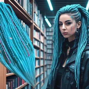 Blue Synthetic Dreads: Full Set Dread Extensions