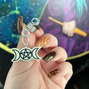 Dreadlocks Braid Bead: Gothic Pagan Sun Moon Star Hair Jewelry