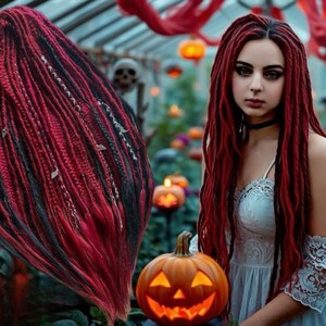 Gothic Dark Red Dreads: DE SE Mix - Witch Style Dreadlock Extensions
