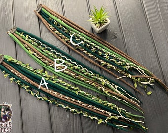 Clip in dreads wool light brown, green, lime double ended dreads on clip clip in extensions creative gifts for teenagers