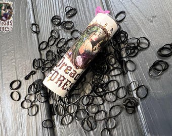 Black Dreads Rubber Bands: 140pc Professional Install Kit, Made in USA, Pro Tool
