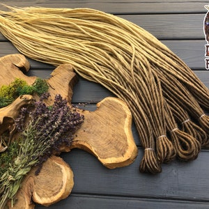 5 DE - 70 DE synthetic double ended dreads brown to blonde dreadlocks set