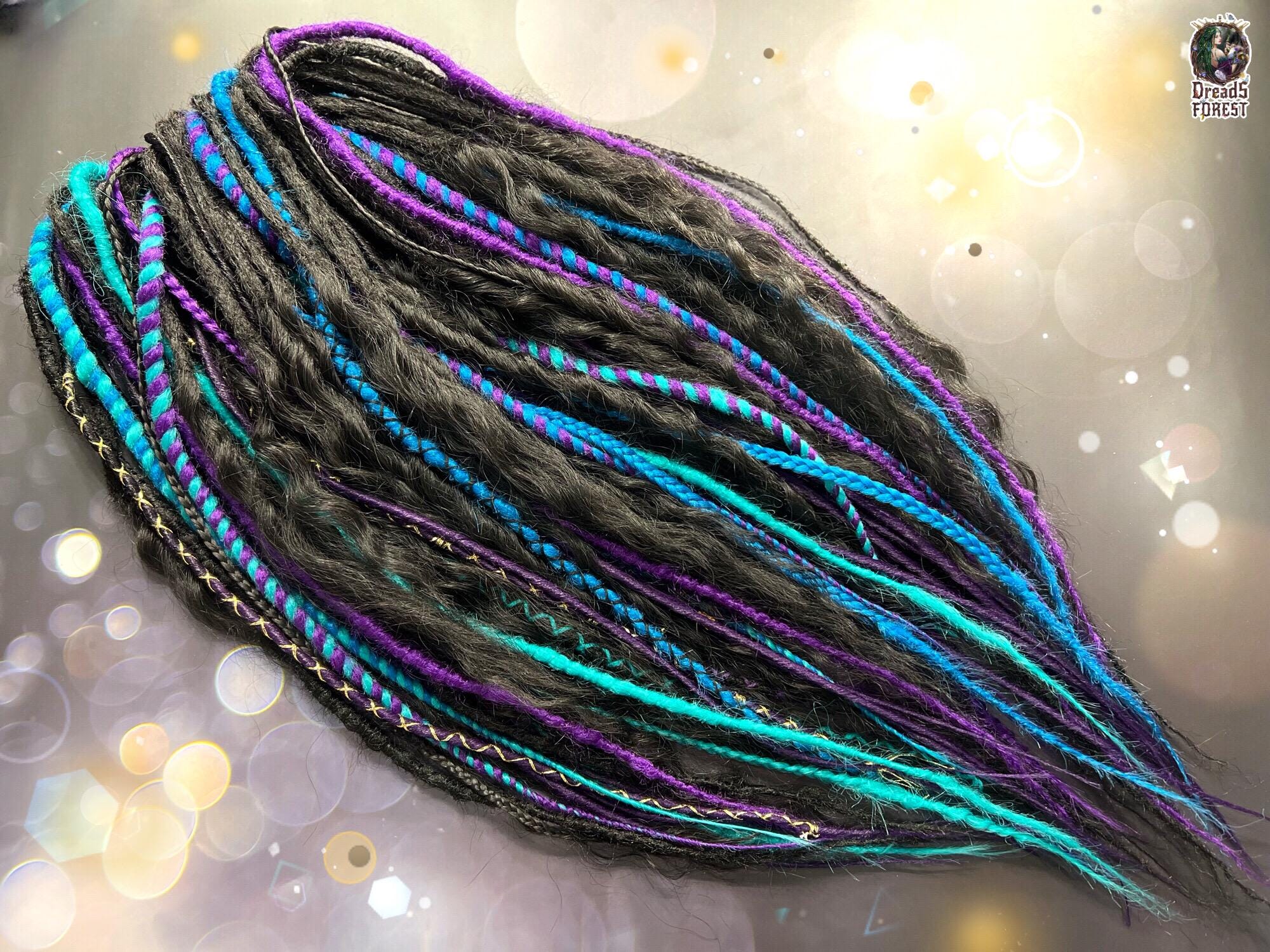 Black colorful rainbow ombre Loc extensions RAINBOW PONYTAILS ? Ready to ship, 2 tails - Boho and  main image 2