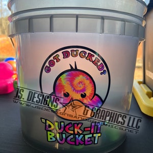 Personalize! The tie-dye "Duck-It" Bucket-Includes 30 Pre-Tagged ducks-Multiple colors