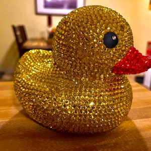 Rhinestone Rubber Duck-Bling Duck-Large 7 inch-glass rhinestones-custom made