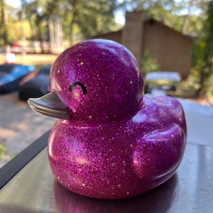 LED light up duck-New GLITTER PURPLE-7 inch-remote and batteries included