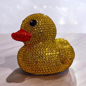 Cheer good luck bling Duck-Rhinestone Duck-Large 7 inch-glass rhinestones-custom made-Teal