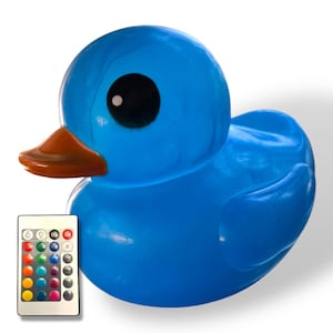 LED light up duck-NEON BLUE-7 inch-remote and batteries included