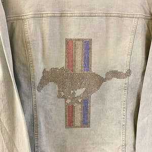 Red pug denim mustang jacket best sale