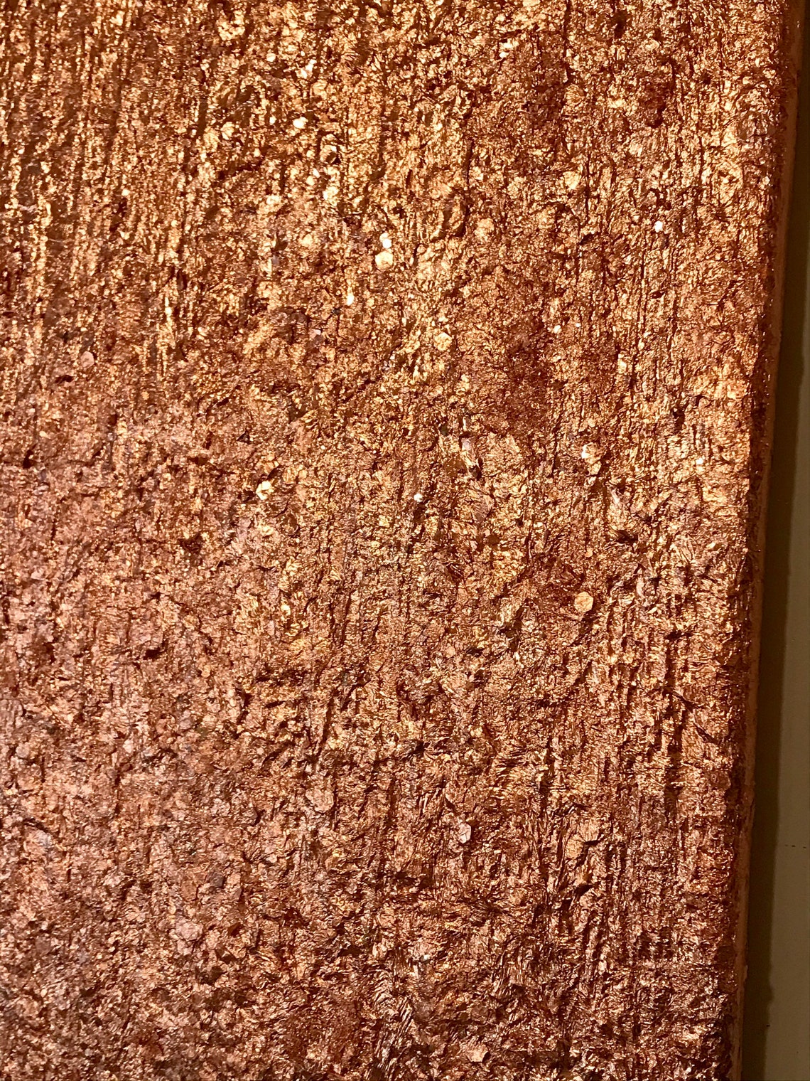 16x20 textured copper foil artwork. Copper wall art textured Etsy
