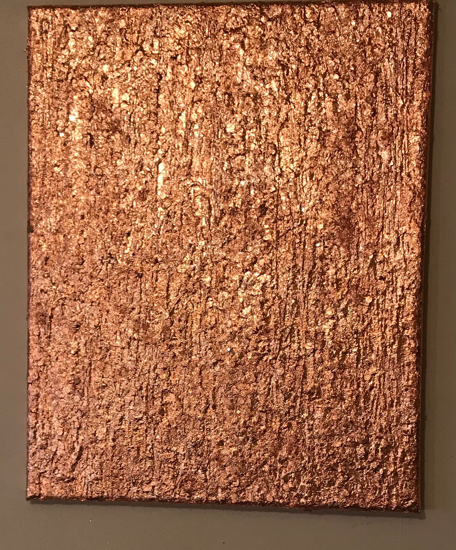 16x20 textured copper foil artwork. Copper wall art textured Etsy
