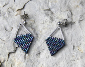 Aztec geometric earrings, modern boho earrings, bohemian geometric earrings, aztec jewelry for her, hippie earrings, ultraweight earrings