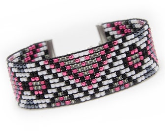 Bead loom boho bracelet, bangle wide cuff bracelet, bead cuff bracelet, bohemian bracelet, multicolour bracelet